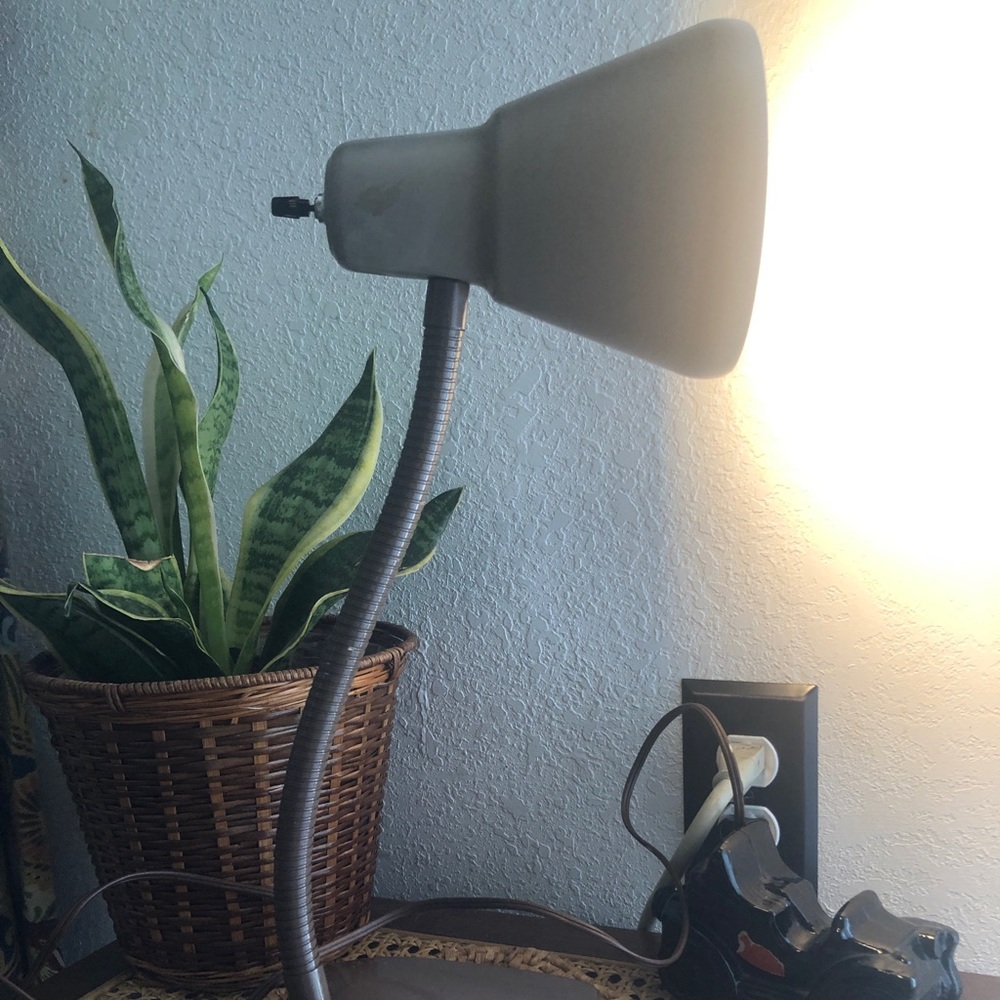 Industrial MCM Gooseneck Brown Table Lamp - Picture 7 of 14